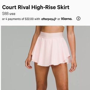 NWT Lulu court rival high rise skirt - size 4!!